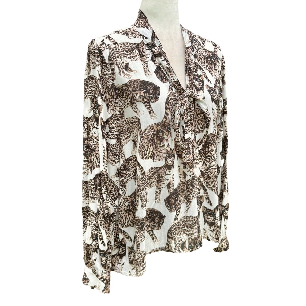 H&M ocelot cat blouse